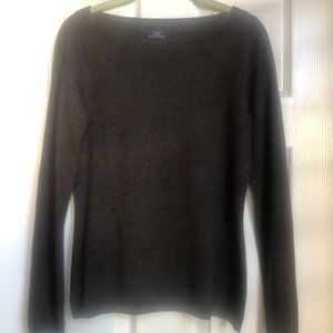 Brooks Brothers Brown, Merino Wool, Crewneck Sweater, Small.